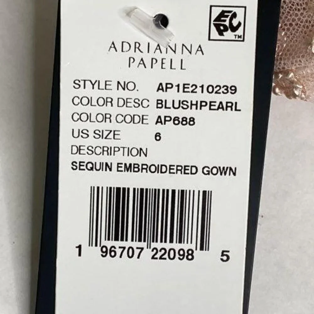 Wedding Guest Adrianna Papell Blush Sequin Lace Gown Size 6 Elegant Formal - Picture 2 of 9